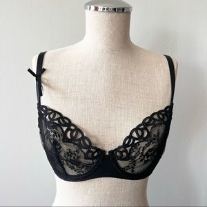 Simone Perele lace detailed black underwire bra